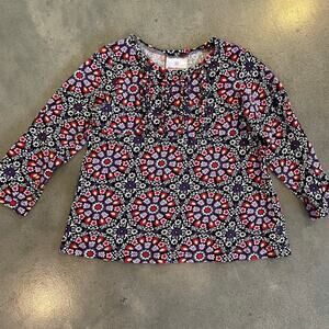 Hanna Andersson black red floral long sleeve cotton top girls 5T toddler